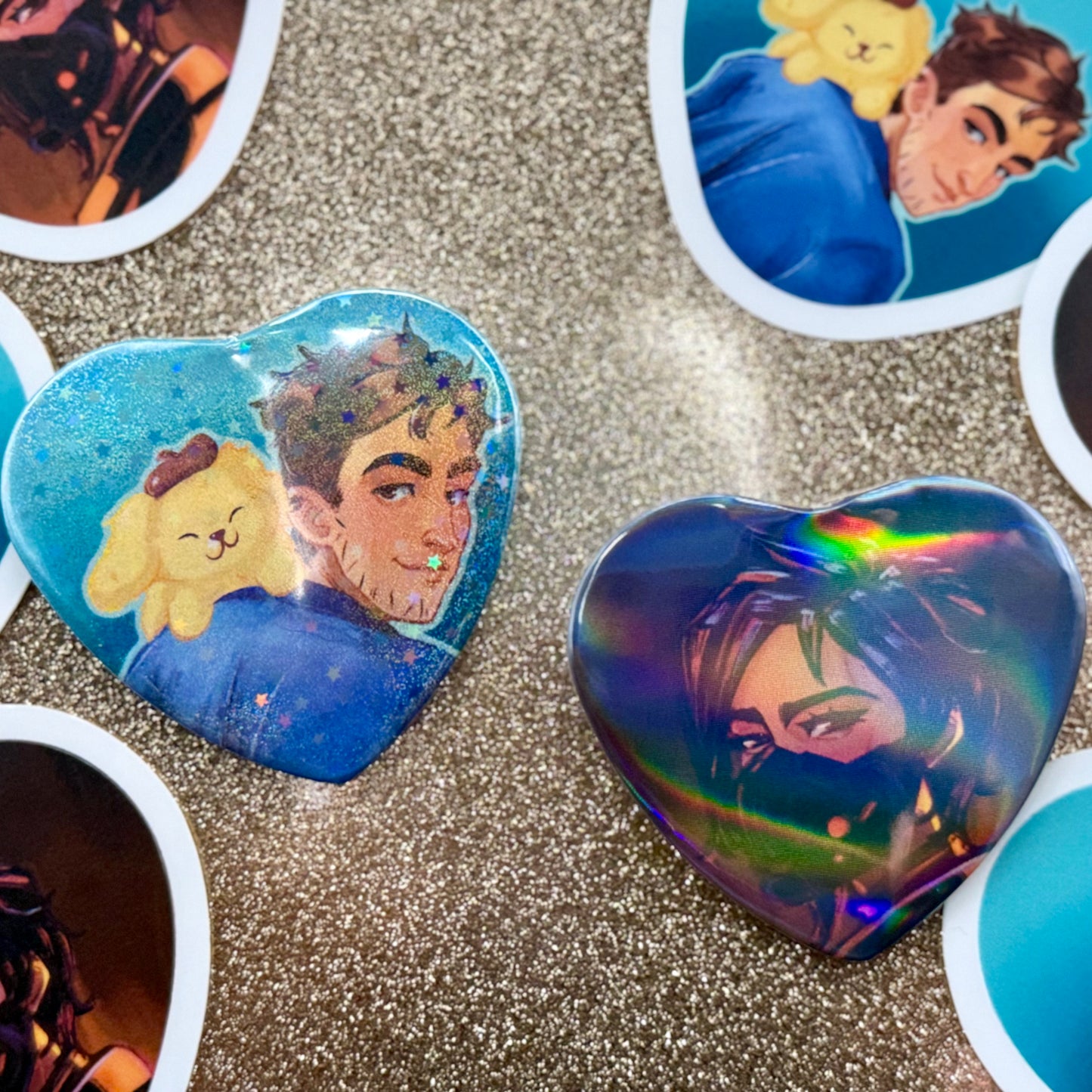Dispatch Character Heart-shaped Buttons