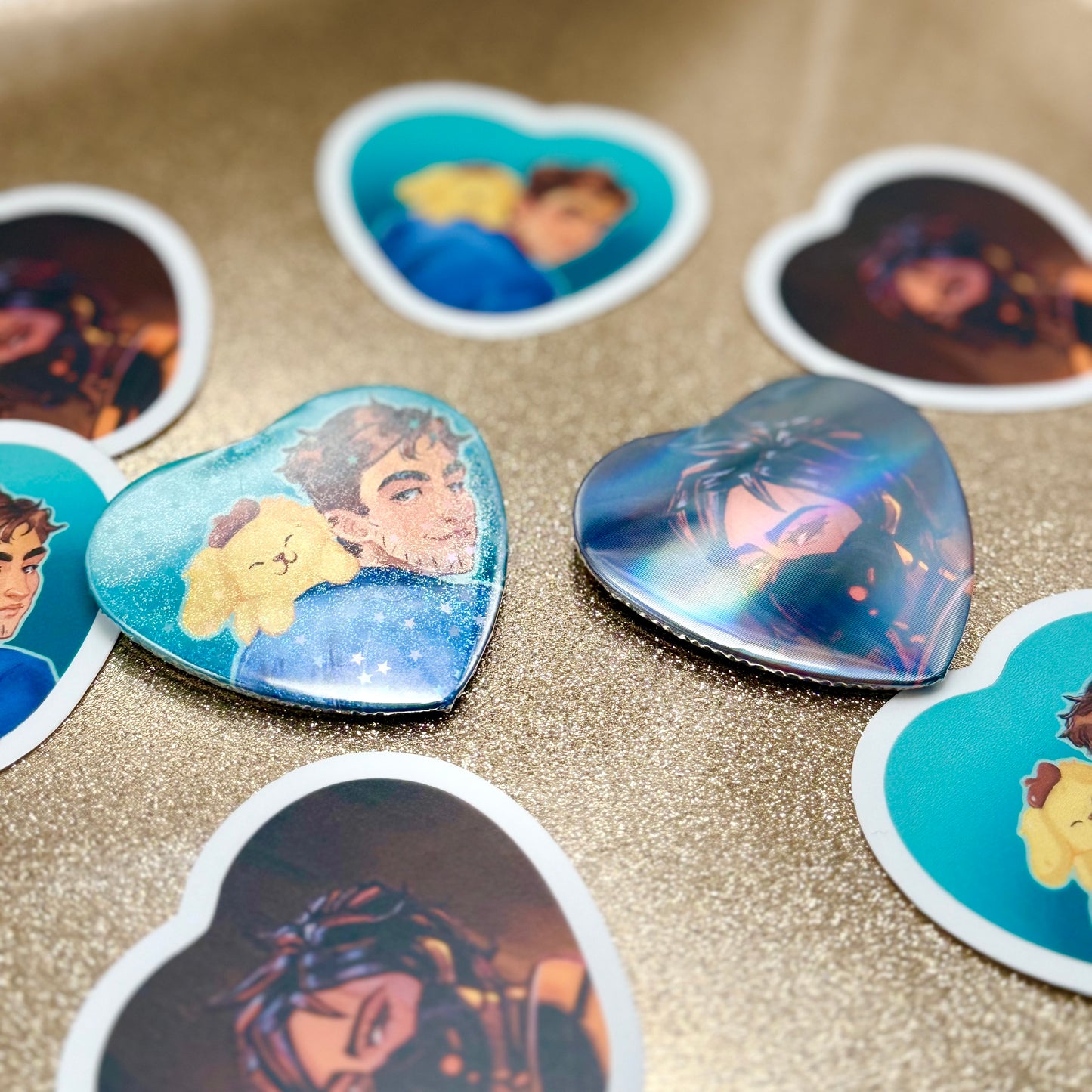 Dispatch Character Heart-shaped Buttons