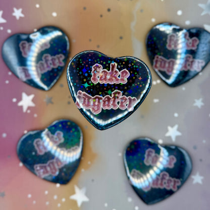 Fake IDGAFER Heart-shaped Button