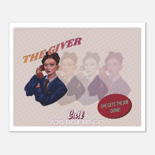 Kitschy Bits Co. "The Giver" print on high-quality paper featuring artwork inspired by the novel, displayed against a neutral background.